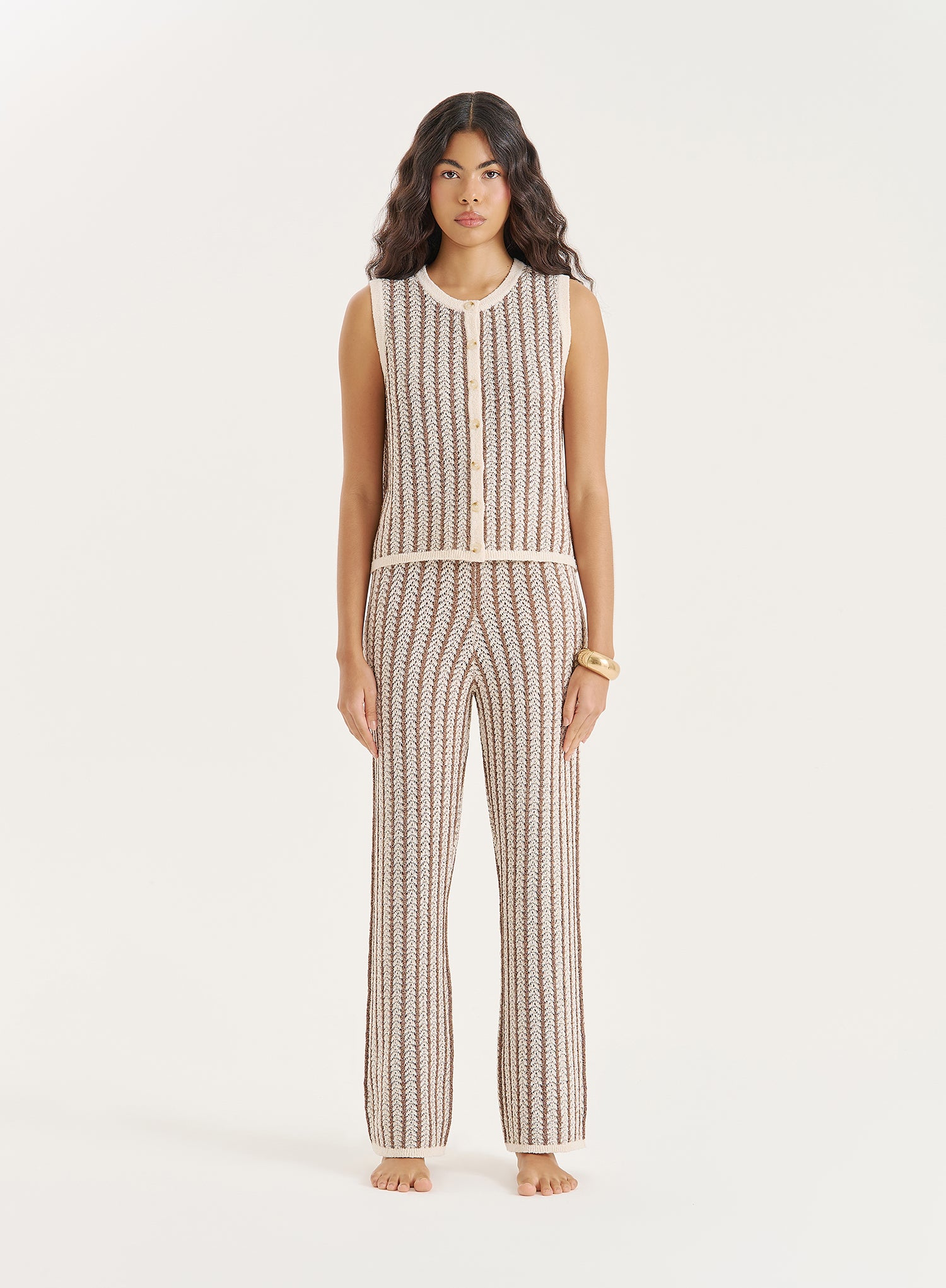 Stripe Knitted Trouser